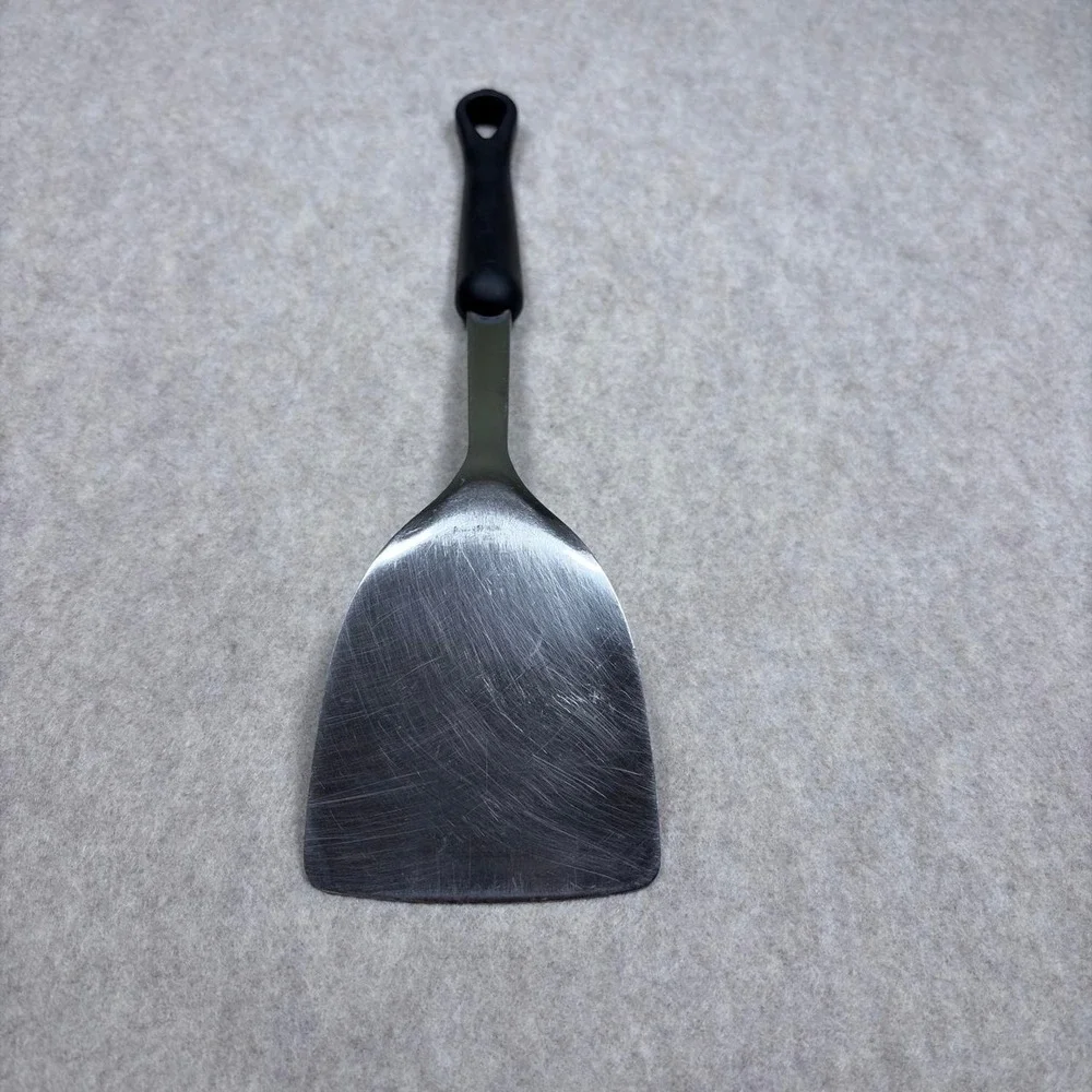 Stainless Steel Spatula Turner w/ Black Handle, Silver/Black, 13-3/4 in